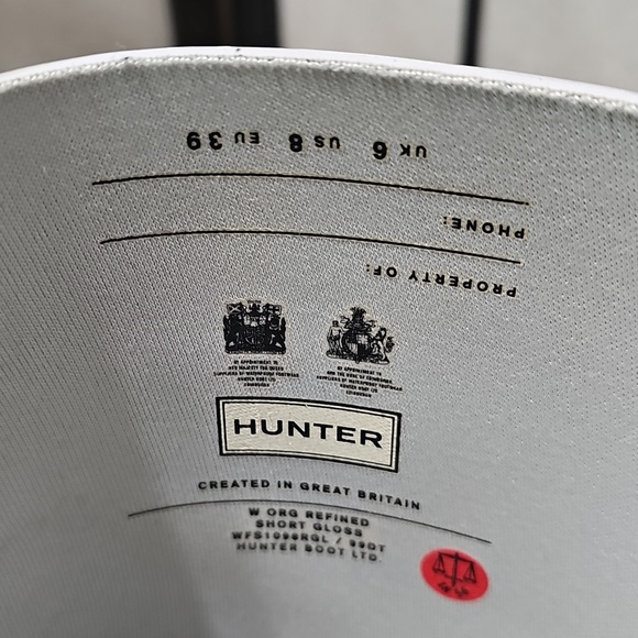 Hunter Light Gray Glossy Boots Size 8 - Picture 6 of 9